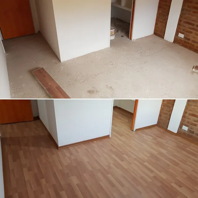 Piso flotante instalado